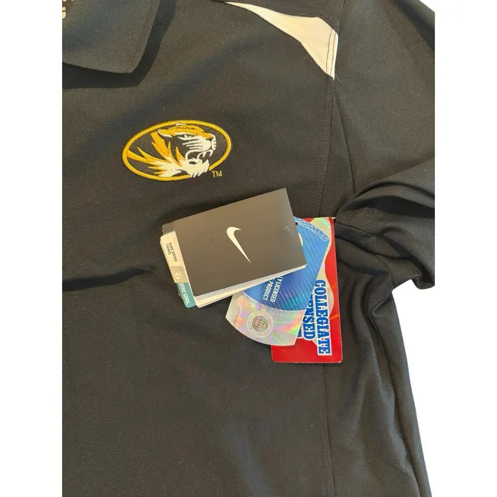 NEW Nike Dri-FIT Missouri Tigers Polo Shirt Men’s Small Black Collegiate Logo